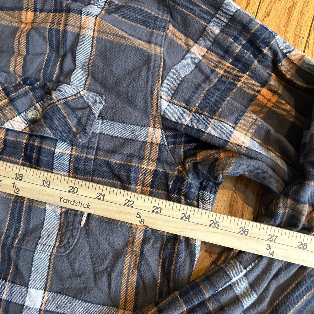 Legendary Whitetails Flannel Shirt‎ Men XL Grey Orange Plaid Corduroy Flip Cuffs